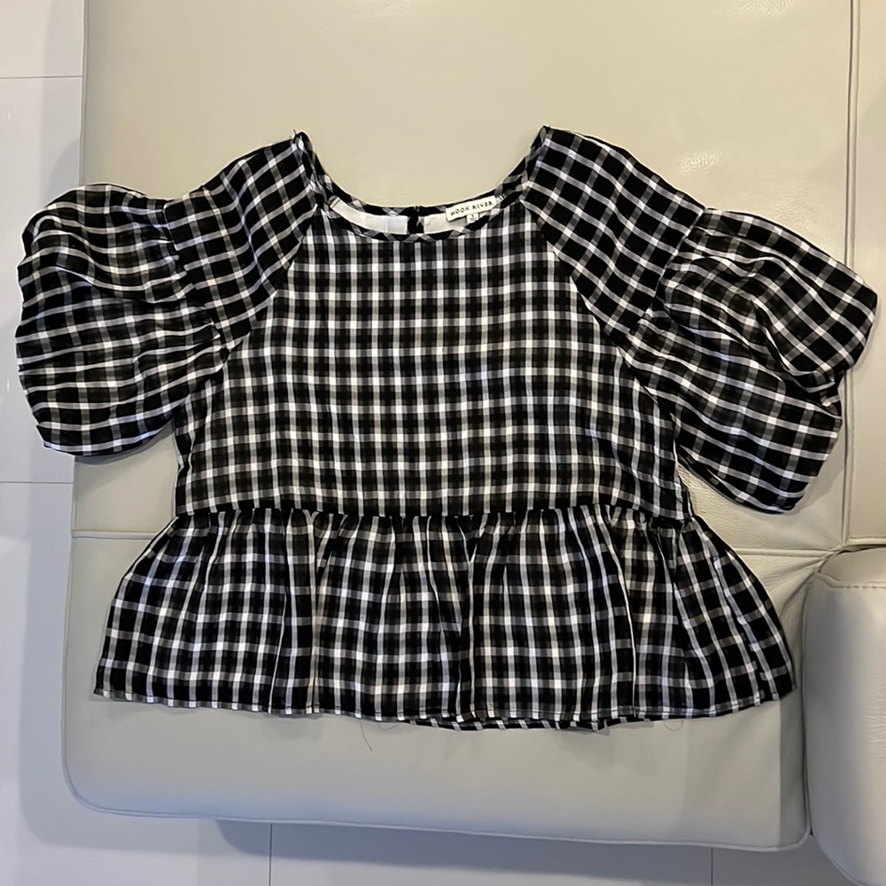 Moon River Check Top